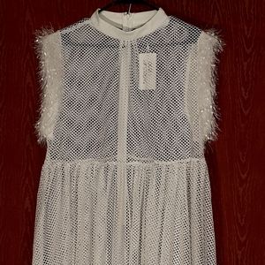 POSH SHOPPE WHITE WOMEN LONG MIDI SHORT SLEEVE DRESS SIZE 2X BABY REVEAL/SHOWER